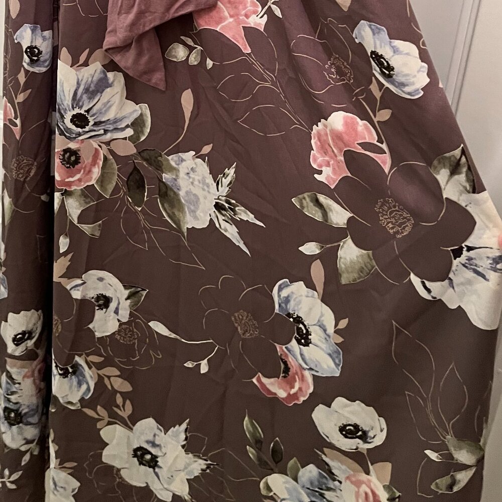 Taupe & Rose Floral Maxi Dress - XL (fits more like a Large)